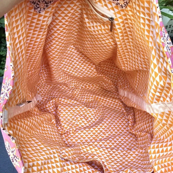 Roberta Roller Rabbit Giant Cotton Canvas Tote Bag Oversized Pink Xl 27x19 Fun - Picture 7 of 9